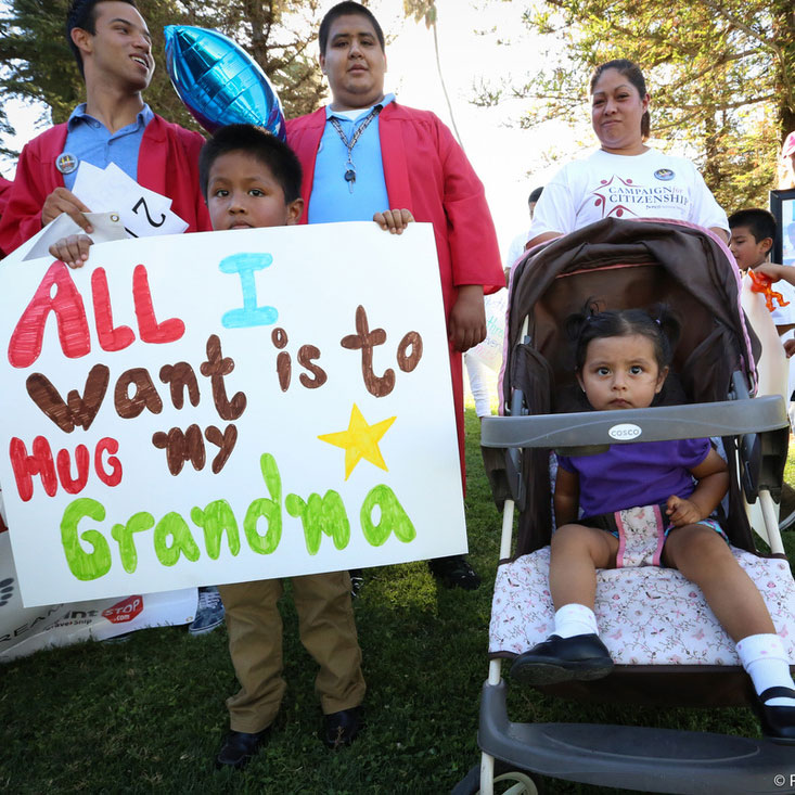 Immigrant family at Pathway to Citizenship rally